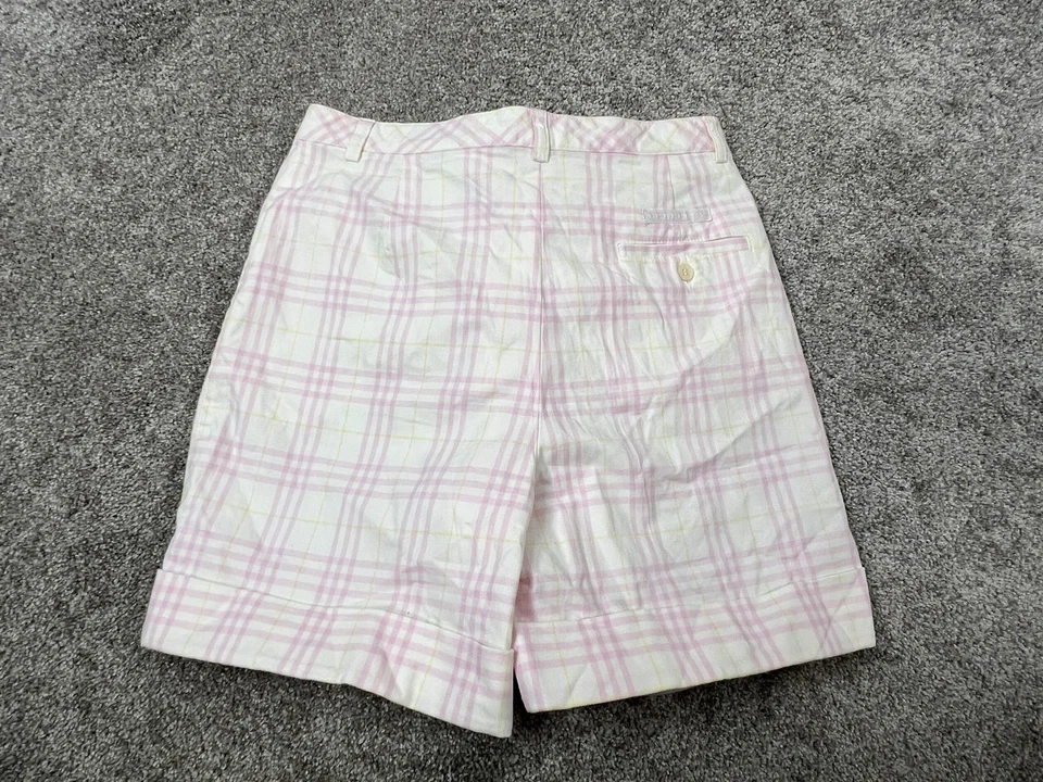 Pantalones Cortos de Golf Burberry Para Mujer 2 Rosa Cuadros Elásticos Algodón Bermudas Chinas Foto 2 de 4