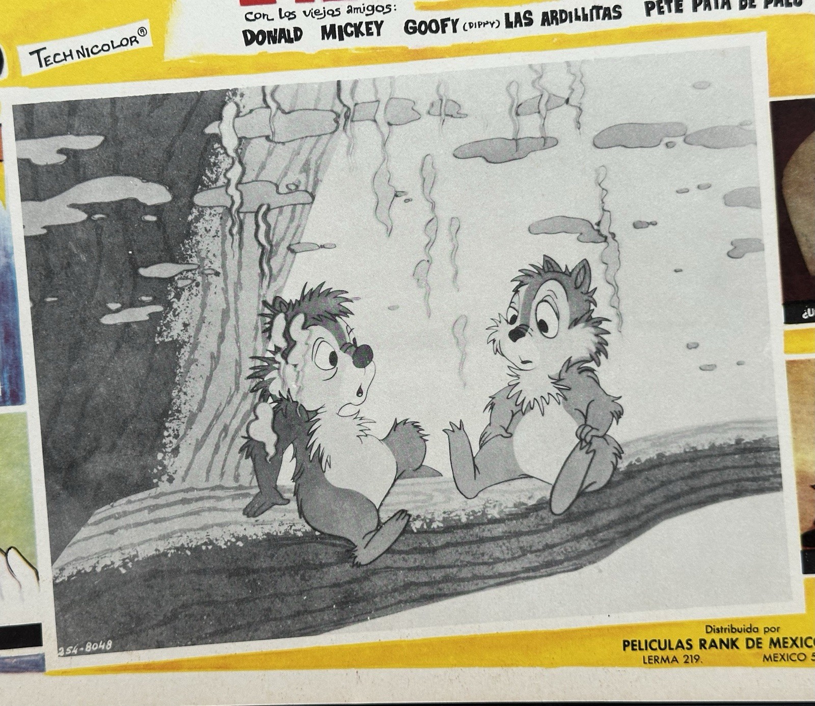 THE HUNTING INSTINT DONALD DUCK WALT DISNEY MEXICAN LOBBY CARD SET 1961 UNUSED