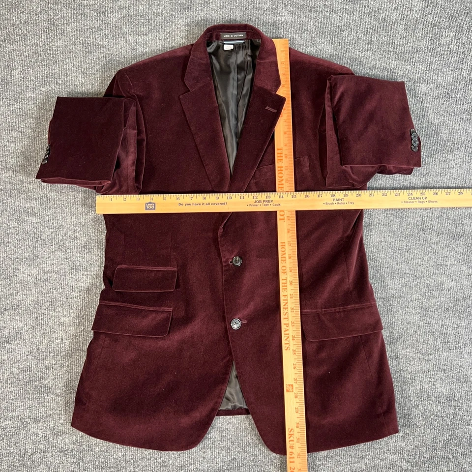 Tommy Hilfiger Chaqueta Blazer Terciopelo Hombres 42R Borgoña Algodón 2 Botones Abrigo Deportivo Foto 4 de 4
