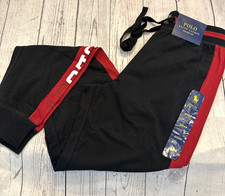 NWT Polo Ralph Lauren Men's Jogger Pant Black Red Small NEW 67 Logo Lounge Sleep