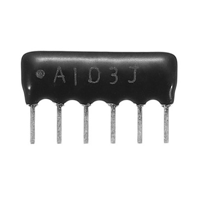 20pcs 10K Ohm Array Resistor, 1/8W 6P 2.54mm Bussed Type 5% Tolerance