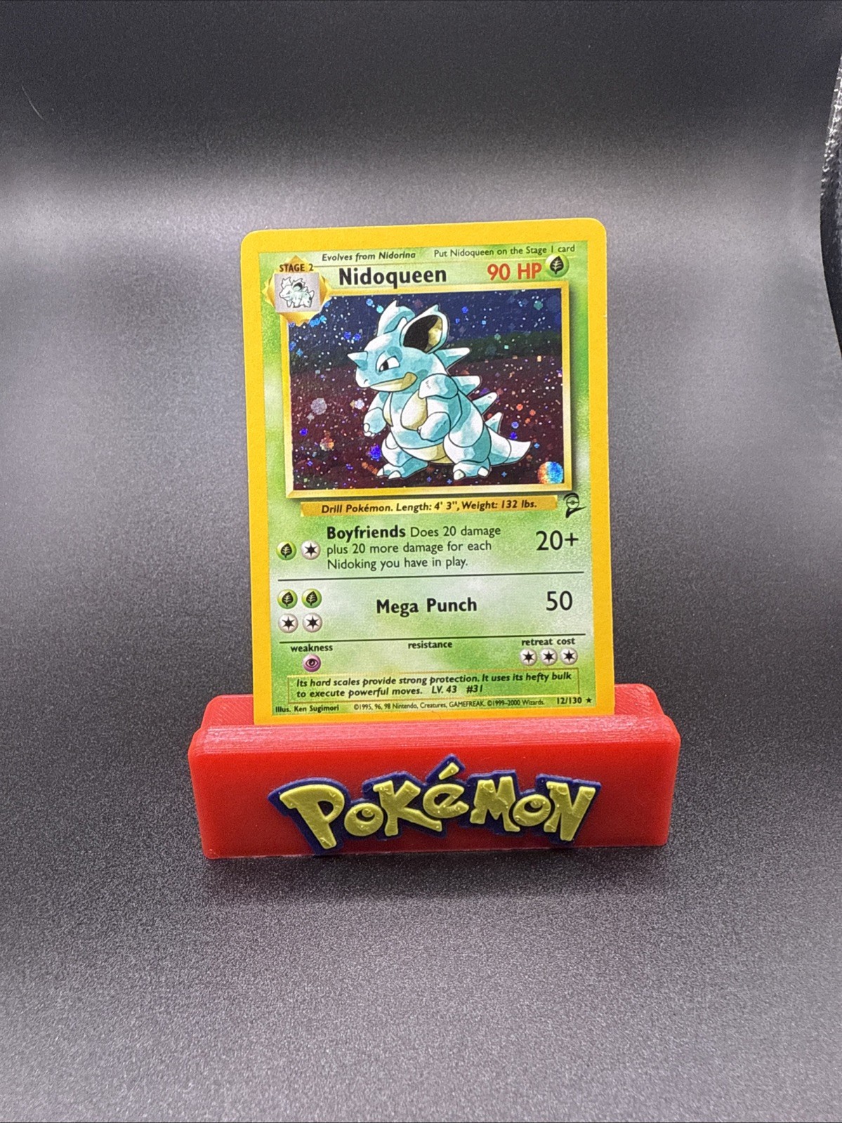 Pokémon TCG Nidoqueen 12/130 Base Set 2 Vintage Holo Rare (English) - NM(-)