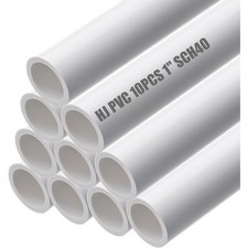 4FT Feet PVC Pipe 10PCS White Sch40 Industrial Pipes 1" 