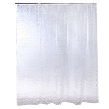 3D Bath Shower Curtain Clear Cubes Water Transparent Plastic EVA Thicker