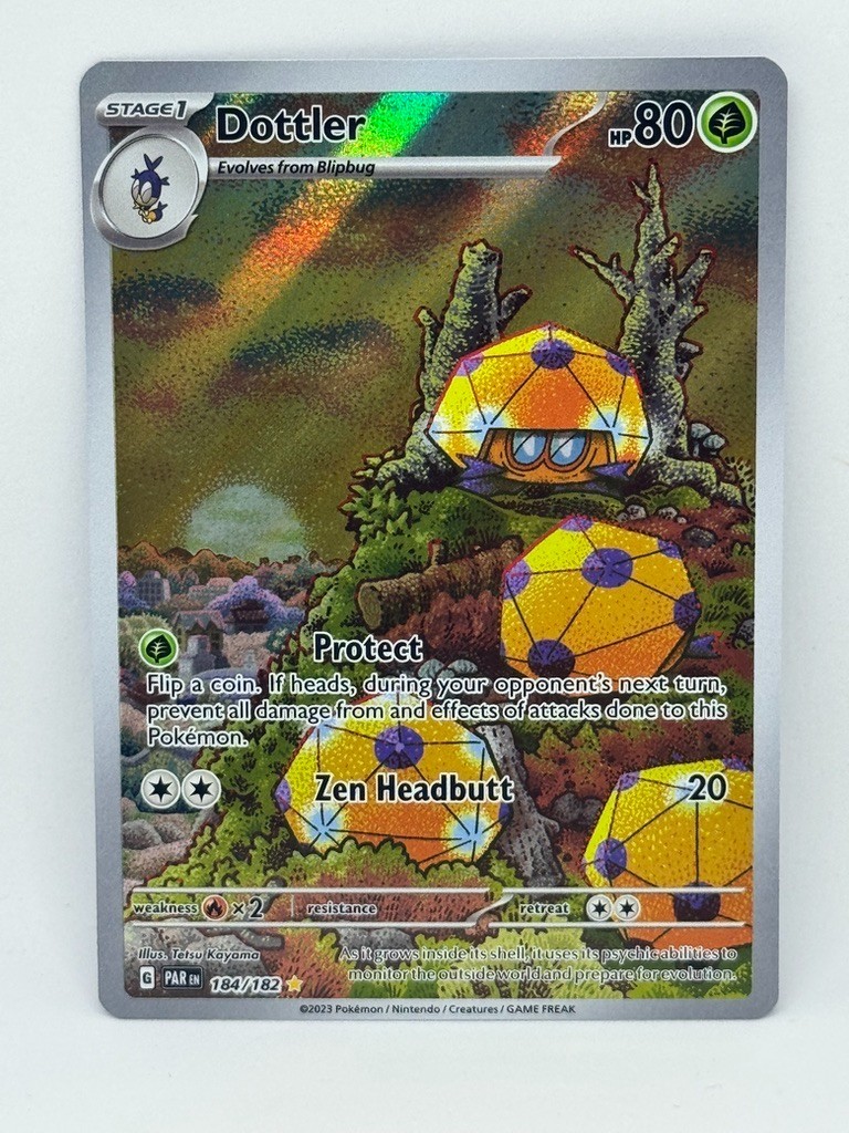 Pokemon TCG Dottler Illustration Rare 184/182 SV04: Paradox Rift Holo NM Conditi