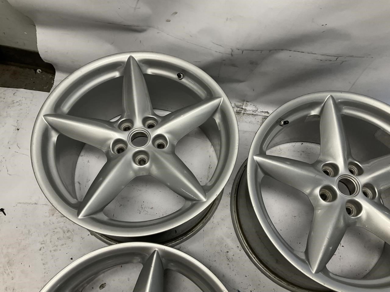 99-05 Ferrari 360 Wheel Rim Front 18x7.5 Rear 18x10 Alloy 5 Spoke Set (4) Q
