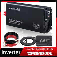 1500W Power Inverter Pure Sine Wave Inverter 12V DC to 120V AC Converter US Car