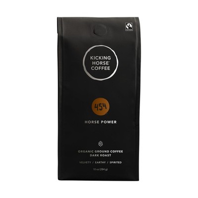 454 Horse Power Dark Roast Ground 10 Oz Certified Organic Fairtrade Kosher Coffe