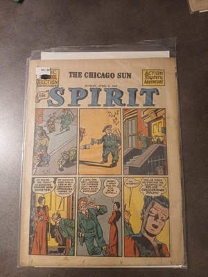 The Spirit Will Eisner Chicago Sun April 2 1944 Sunday Comic Section Vintage...