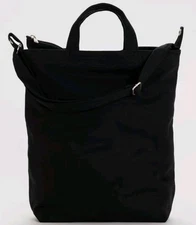 NWT Baggu Zip Duck Bag Black Tote Medium Sized 100% Cotton