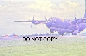 Vietnam War USAF Camouflaged C-130 Aircraft Clark AFB Philippines Slide (118)