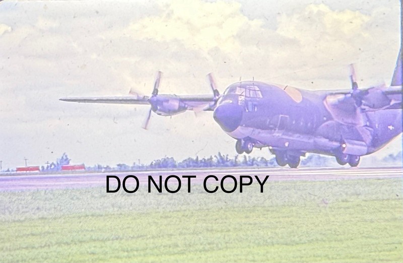 Vietnam War USAF Camouflaged C-130 Aircraft Clark AFB Philippines Slide (118)