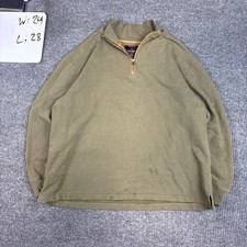 Woolly Dry Goods Quarter-Zip Pullover XL Olive Green Cotton