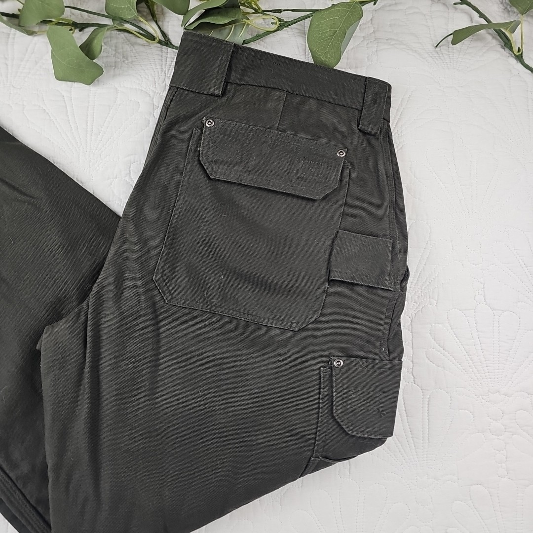 Duluth Trading Company Gray Fleece Lined Straight Leg Cargo Pants Size 38 x 30