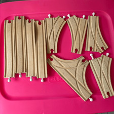 Melissa  Doug Lot Of 9 Train Track Pieces