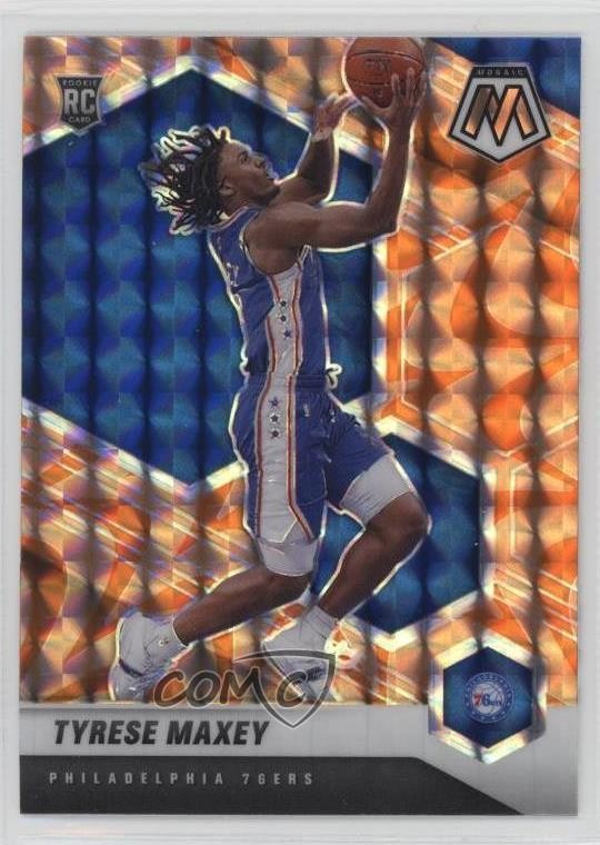 2020-21 Panini Mosaic Rookie Reactive Orange Prizm Tyrese Maxey #203 0g90