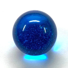 Vibtage 3/4 inch Cobalt Blue Iridescent Glass Marble collectible No chips