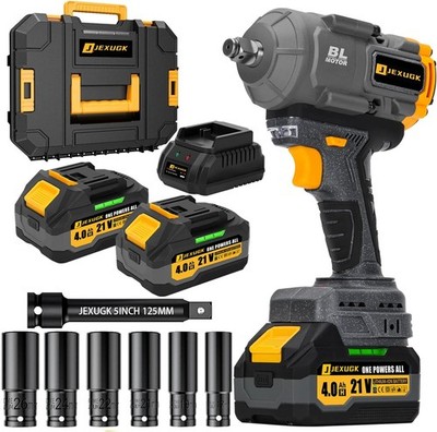 1500Nm Impact Wrench, 1/2'' 1107ft-lbs Cordless Impact Gun with 2 x 4.0Ah Battery