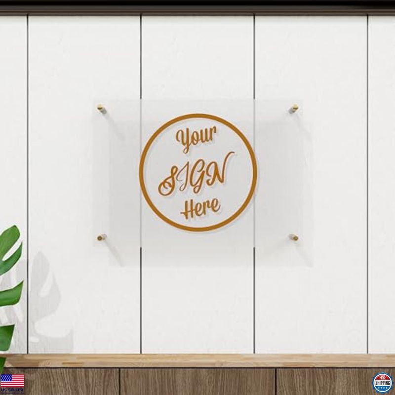 Personalized Large Acrylic Business Logo Sign - Custom Wall Display, Unique Gift
