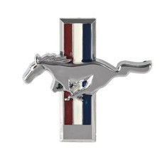 1991-1993 Ford Mustang Dash Emblem Badge Chrome Pony Tri-bar Running Horse