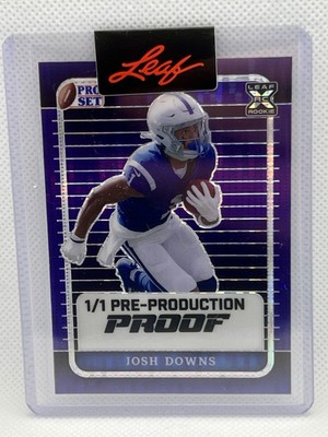 2023 Leaf Pro Set Josh Downs 1/1 Pre Production Proof Purple Rookie Colts