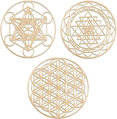 3Pcs / Set Heilige Geometrie Wandkunst Set Holzwandkunst, Heilige Geometrie K...