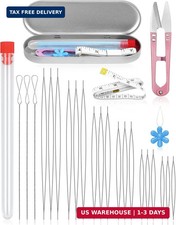 21PCS Beading Needles Set 6 Sizes Big Eye Seed Bead Jewelry Making Kit