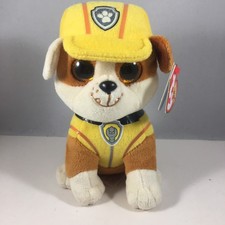 Ty Beanie Boos Paw Patrol RUBBLE 6 Inch Dog Stuffed Plush Animal Toy NEW MWMTs