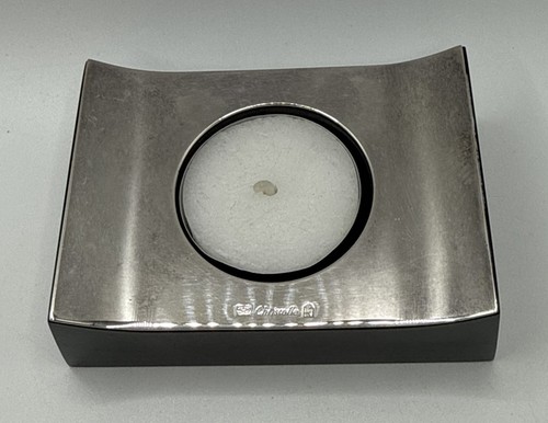 Christofle Votive Tea Light Candle Holder Galet Bougeoir Silver Plate w/ Box - Picture 4 of 7
