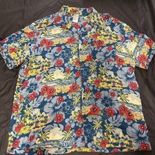 Disney Parks Authentic Mickey Mouse Hawaiian Aloha Shirt XL Men Tropical Surf
