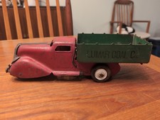Antique 1930s Marx Lumar Coal Co Dump Truck Pressed Steel Toy Wyandotte Rare