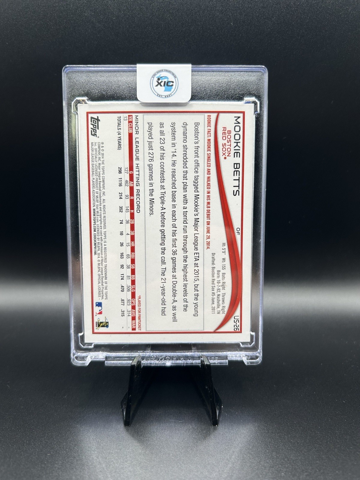 2014 Topps Update Series - Mookie Betts #US-26 Red Hot Foil (RC) view 2