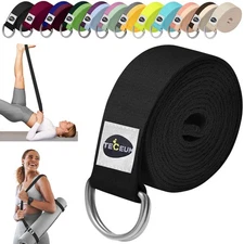 TECEUM Yoga Strap & Mat Strap – 2 IN 1 – Cotton – 6 ft 8 ft 10 ft 30+ colors ...