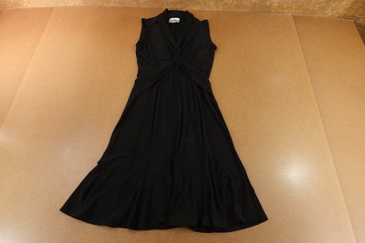 Joseph Ribkoff Womens US Size 8 Black Sleeveless Twist Front Ruffle Hem Dress