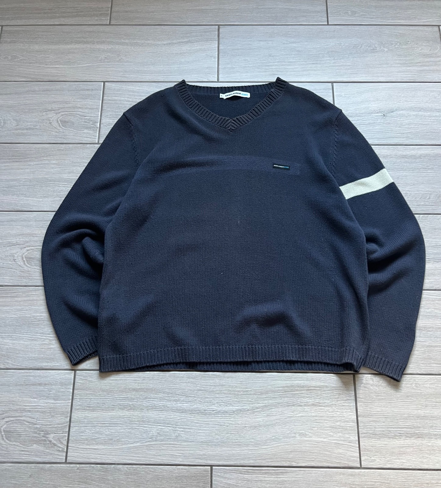 Archivio Saint Laurent Jeans maglia maglione vintage sbiadito