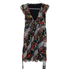 Jodi Kristopher Dress Junior 7/8 Floral Black V Neck