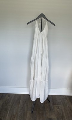 Princess Polly White Linen Blend Maxi Dress Coastal Granddaughter Boho Dress  4 | eBay