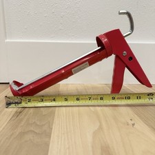 NEW Medium Duty No Drip Caulk Glue Seal Gun Red 9 inch/10 oz w/cutter and punch