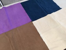 21 Wale Corduroy Fabric - Lot Of 4 Remnant Pieces Purple, Brown, Khaki, Teal 