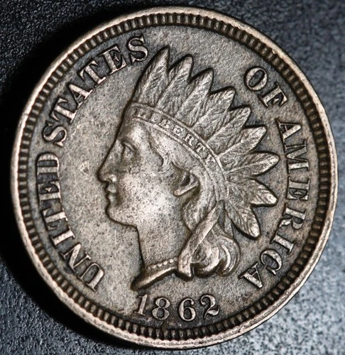 1862 INDIAN HEAD CENT - With LIBERTY & DIAMONDS - XF EF