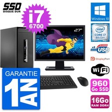 PC Tour HP 400 G3 MT Ecran 27" Intel i7-6700 RAM 16Go SSD 960Go Windows 10 Wifi