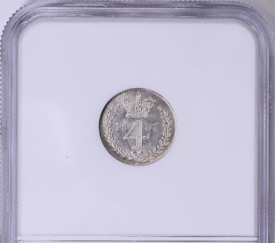 1867 Victoria Silver Maundy 4 Pence Great Britain NGC MS-64 - Image 4 of 4