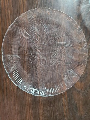 Vintage Arcoroc Canterbury Crocus Salad Plate Embossed Clear Glass