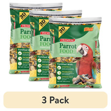  3 pack 3-D Pet Products Premium Parrot Bird Food Seeds, with Probiotics, 8 lb.