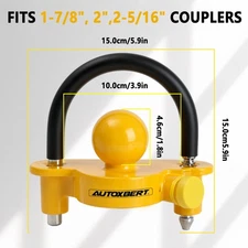 Trailer Tongue Lock Hitch Coupler Tow Ball Lock Adjustable 1-7/8" 2" Heavy Duty