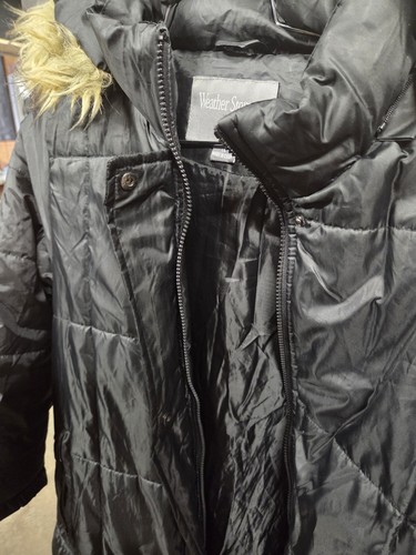 Weather Stoppers Totes Women's Long Puffer Coat Faux Fur Polyester Size Large - Picture 5 of 6