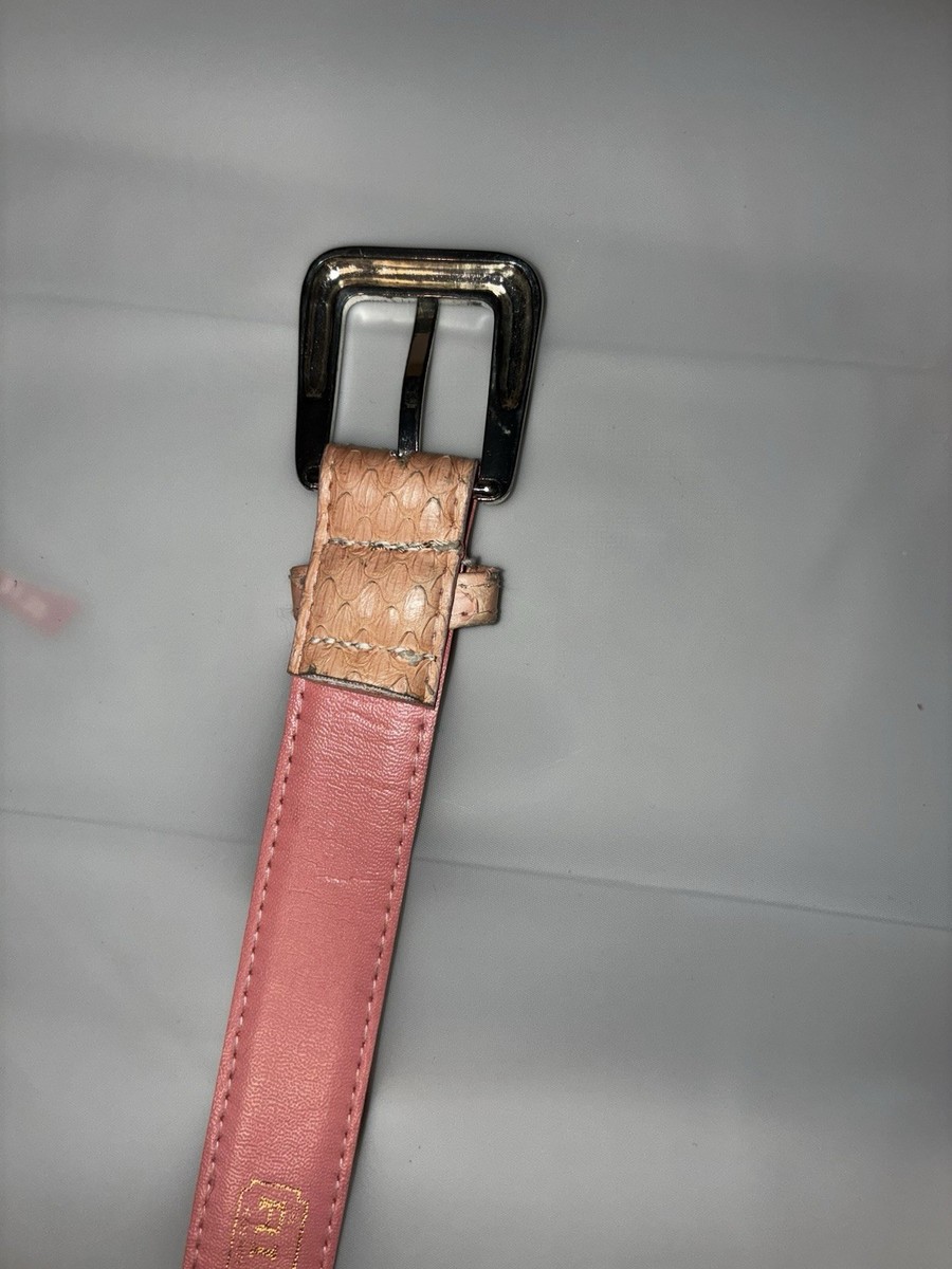 The Ritz Pink Genuine Snake Skin Belt - Women display picture 2