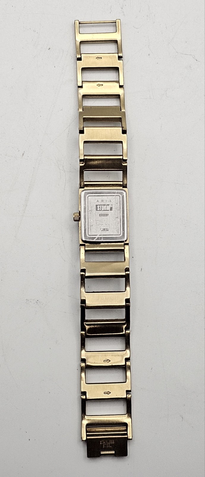 Storm Gold Tone White Rectangular Rhinestone Watc… - image 6