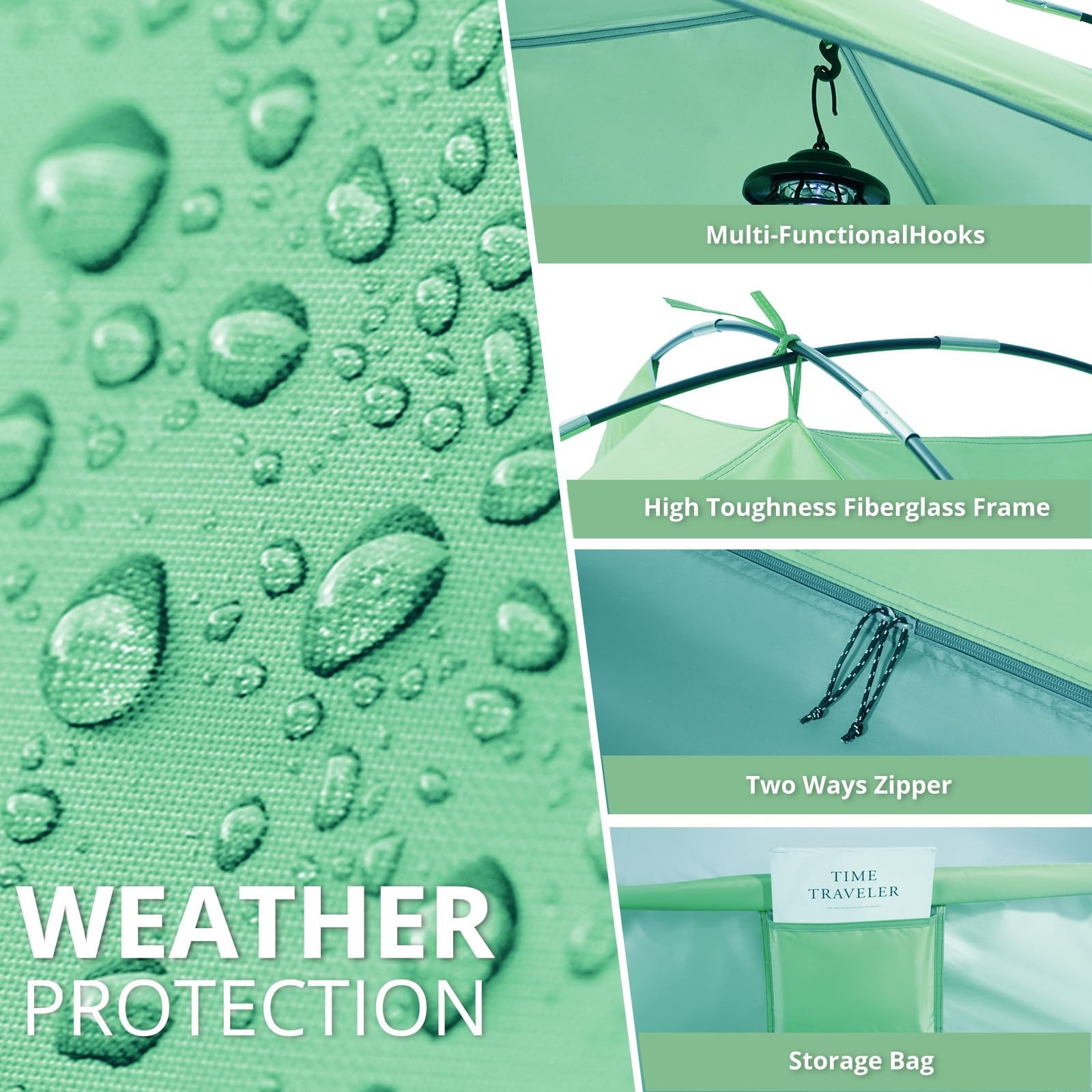 CAMEL CROWN 3/6 Person Camping Tent, Waterproof Windproof Easy Setup, Silver-...