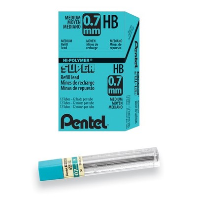 Pentel Super Hi Polymer HB Lead Refill 144 Count for Mechanical Pencils